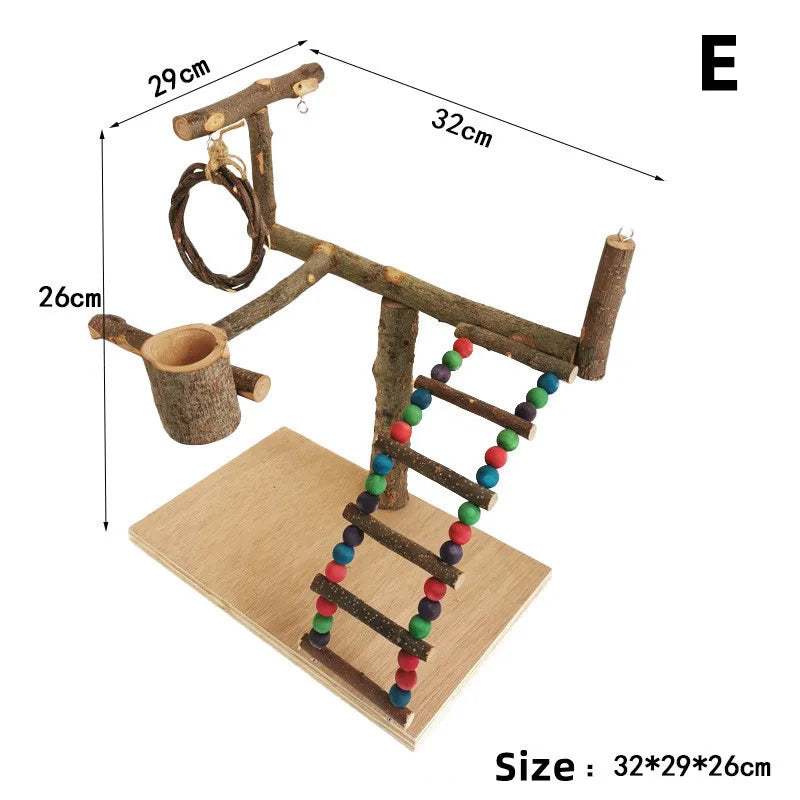 SassBeak Natural Wood Bird Training Stand