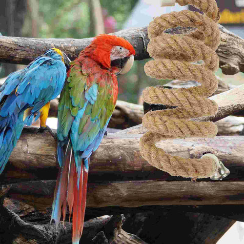 BeakFlex™ Climbing Rope Perch | Spiral Swing Toy for Birds