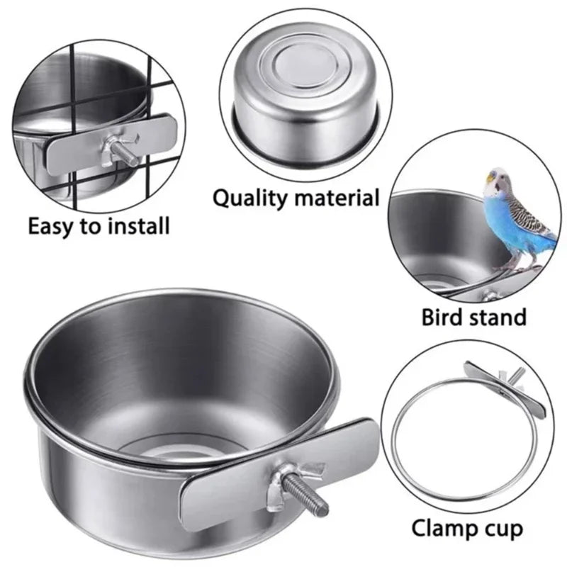 BeakLock™ Feeding Bowl | No-Spill Cage Cup for Birds