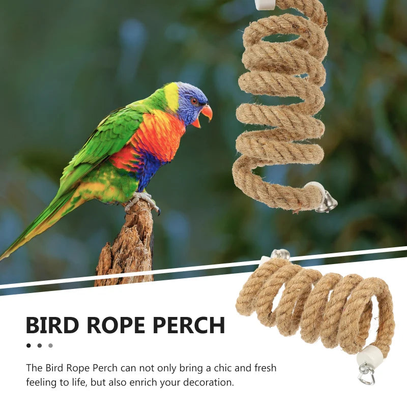BeakFlex™ Climbing Rope Perch | Spiral Swing Toy for Birds