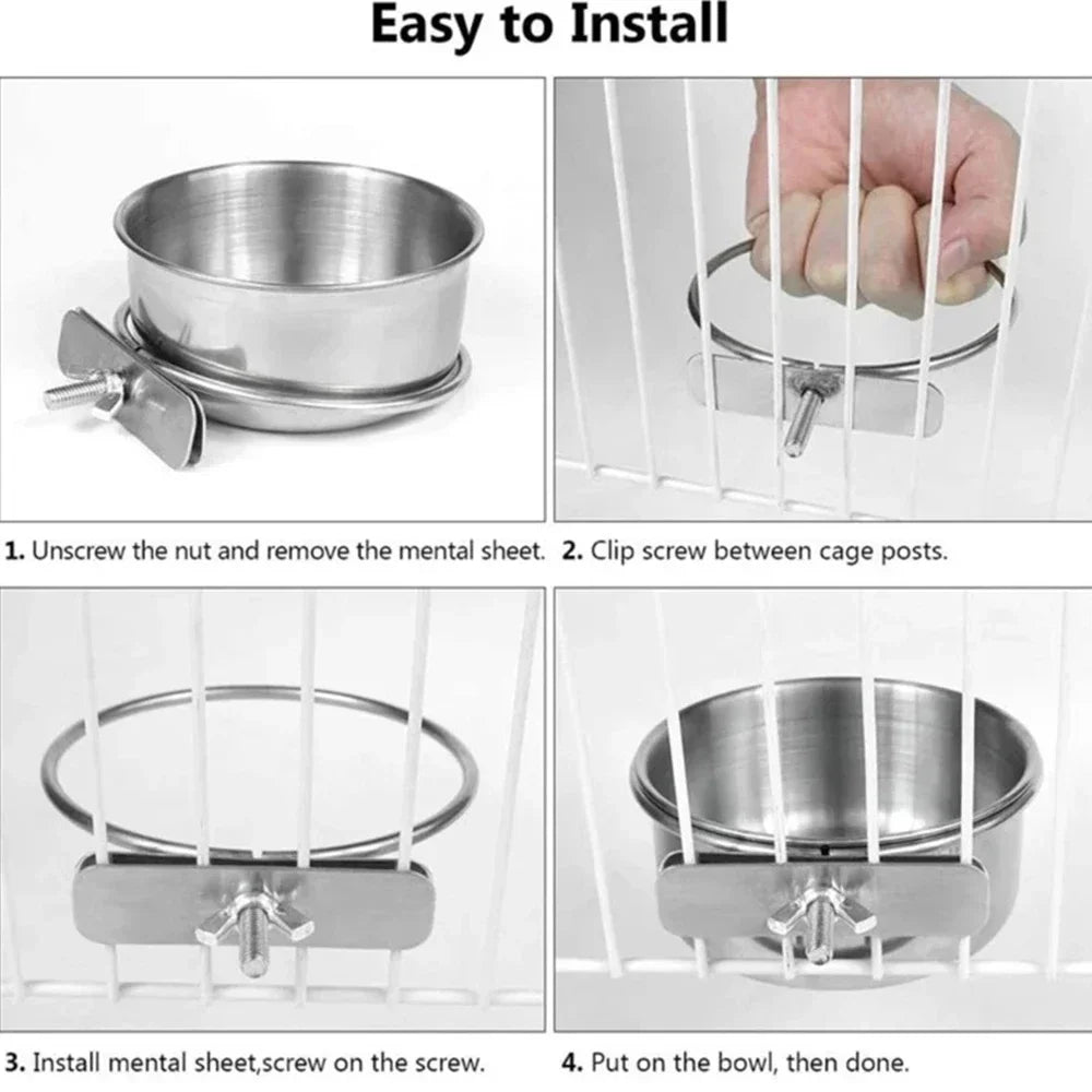BeakLock™ Feeding Bowl | No-Spill Cage Cup for Birds
