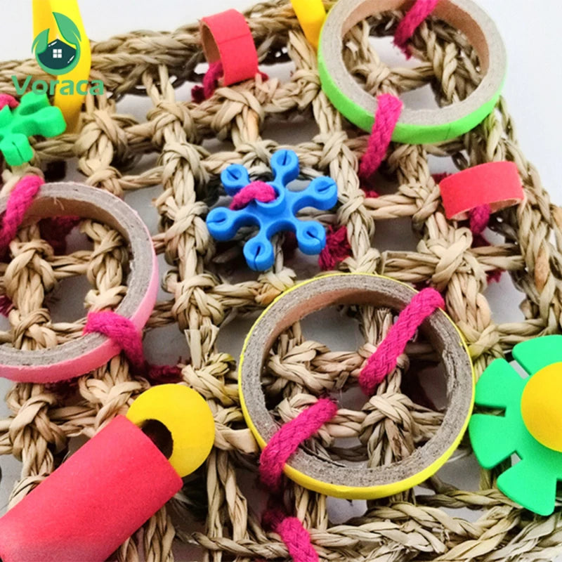 Colorful Hanging Parrot Bird Molar Toy Articles Parrot Bite Pet Bird Toy for Parrot Training Bird Swing Biting Toy